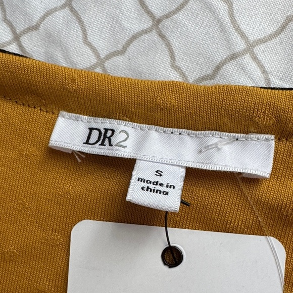 DR2 Golden Yellow Textured Blouse with Tassel Accents - Picture 7 of 8